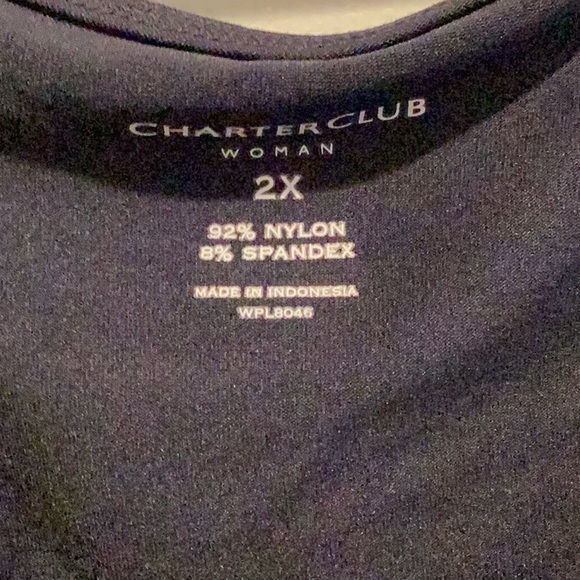 Charter Club Navy Sleeveless Tank Top - Picture 2 of 2